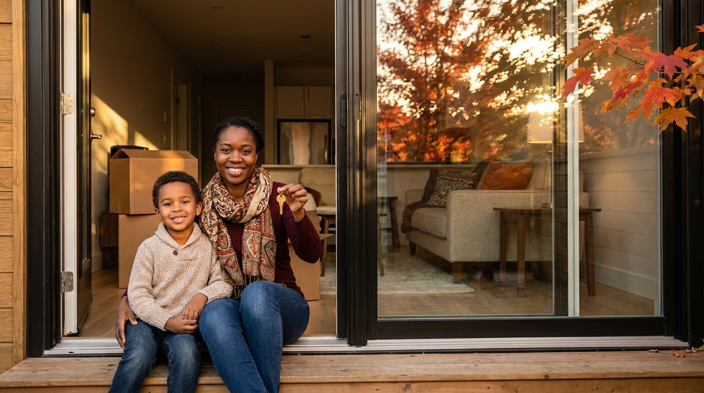 Famille installée au Canada